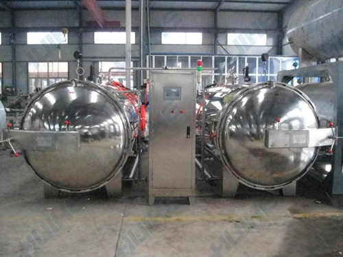 雙鍋并聯水浴式殺菌鍋實拍展示圖