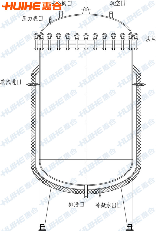 蒸汽蒸煮鍋結構示意圖展示