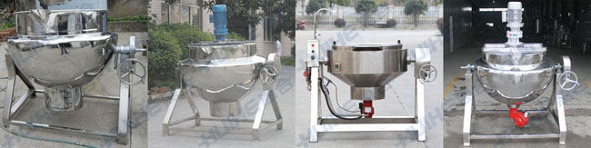 燃?xì)鈯A層鍋組合圖(包括可傾式、帶攪拌和不帶攪拌)